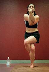 Jodi Kallembach in Eagle pose